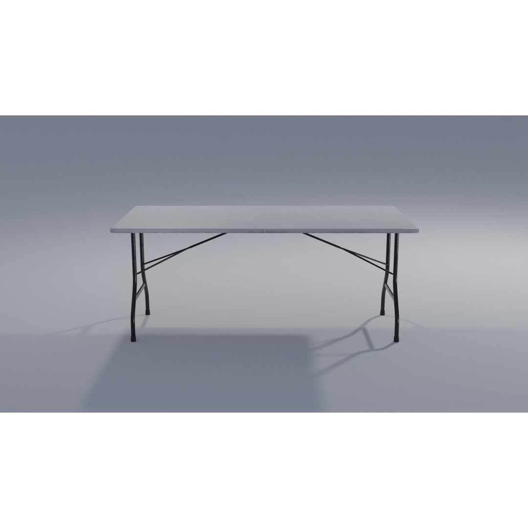 Folding Table 3D Model – Low Poly Furniture with PBR Textures, FBX - View 10
