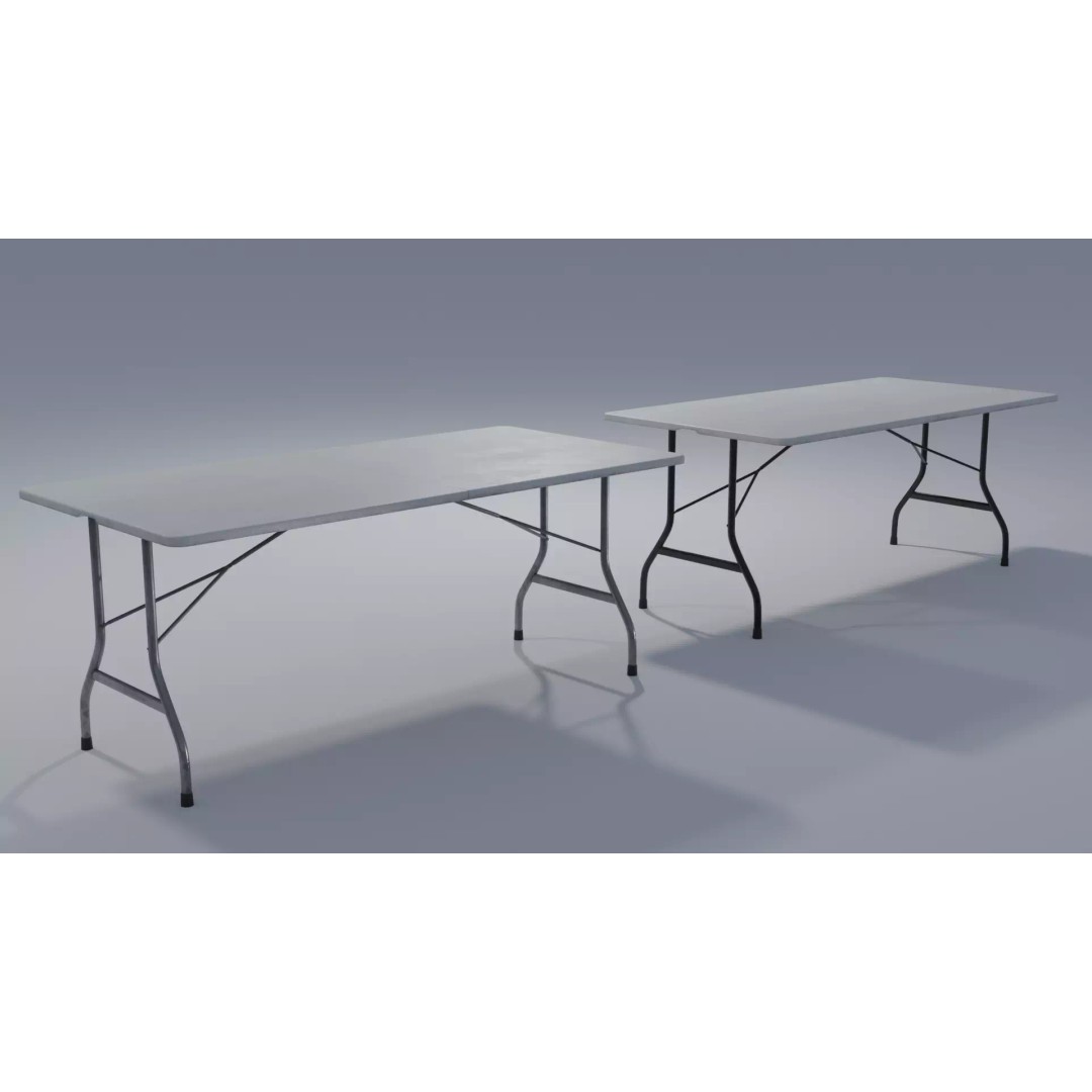 Folding Table 3D Model – Low Poly Furniture with PBR Textures, FBX - View 2