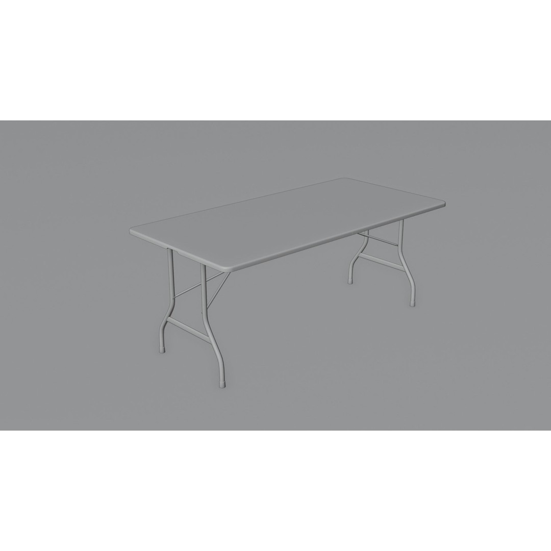 Folding Table 3D Model – Low Poly Furniture with PBR Textures, FBX - View 5