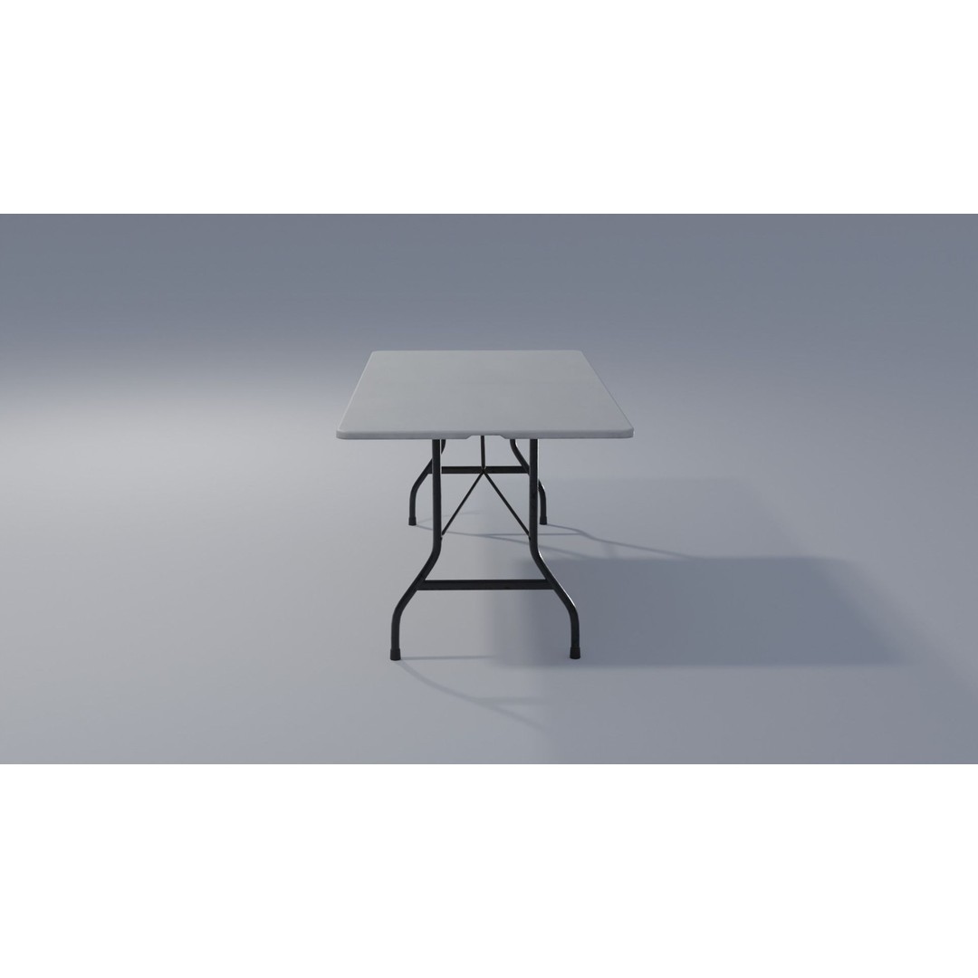 Folding Table 3D Model – Low Poly Furniture with PBR Textures, FBX - View 6