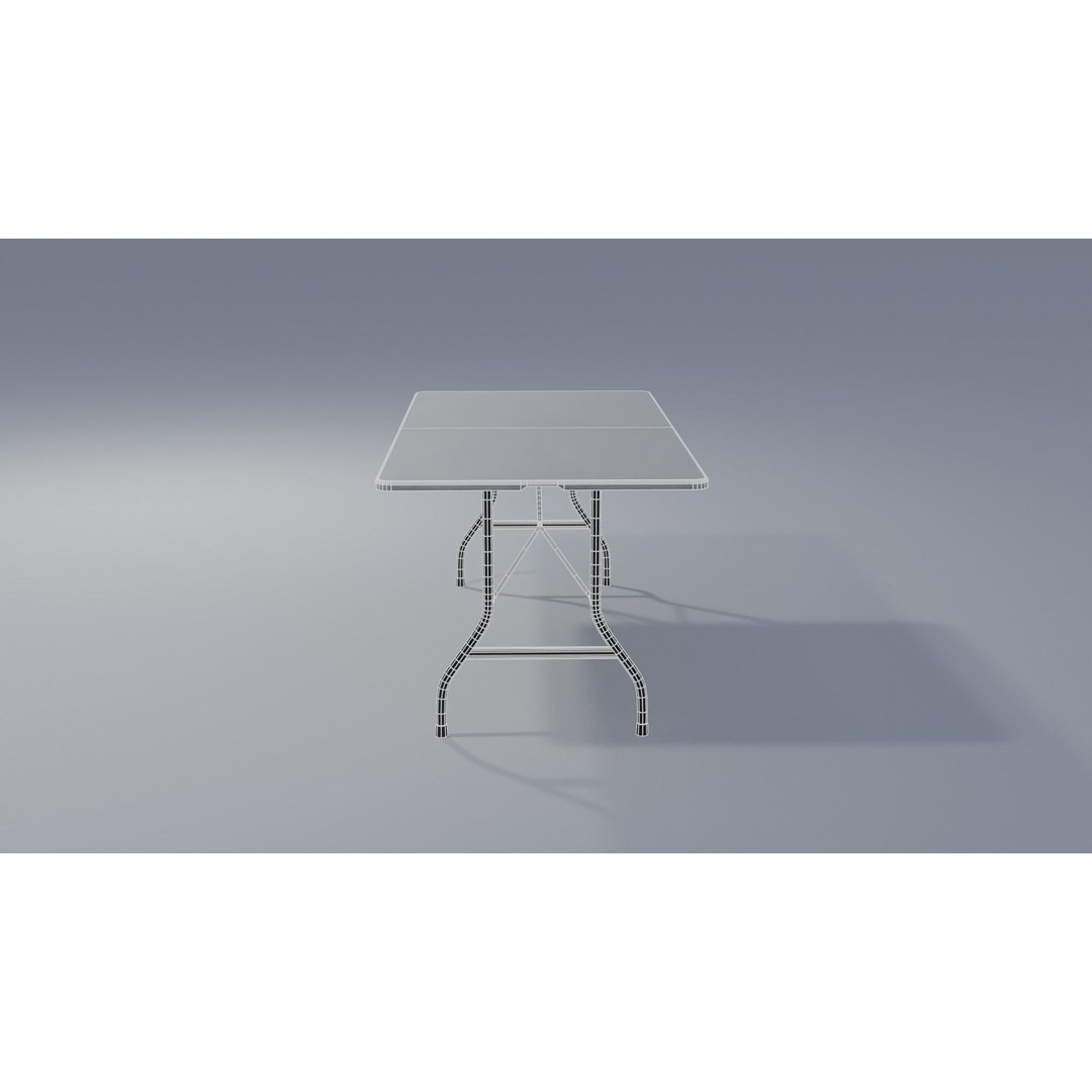 Folding Table 3D Model – Low Poly Furniture with PBR Textures, FBX - View 7