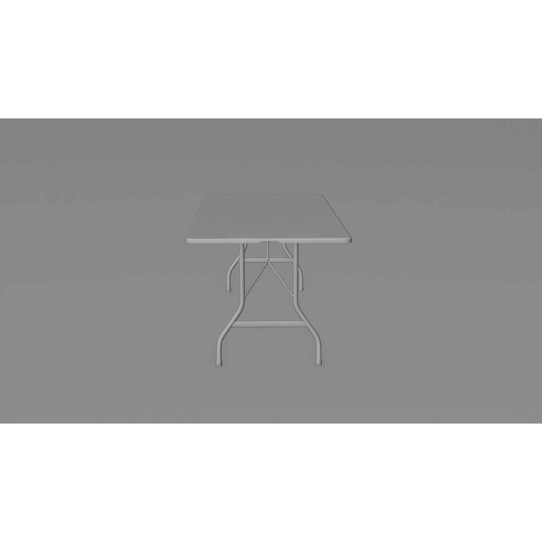 Folding Table 3D Model – Low Poly Furniture with PBR Textures, FBX - View 8