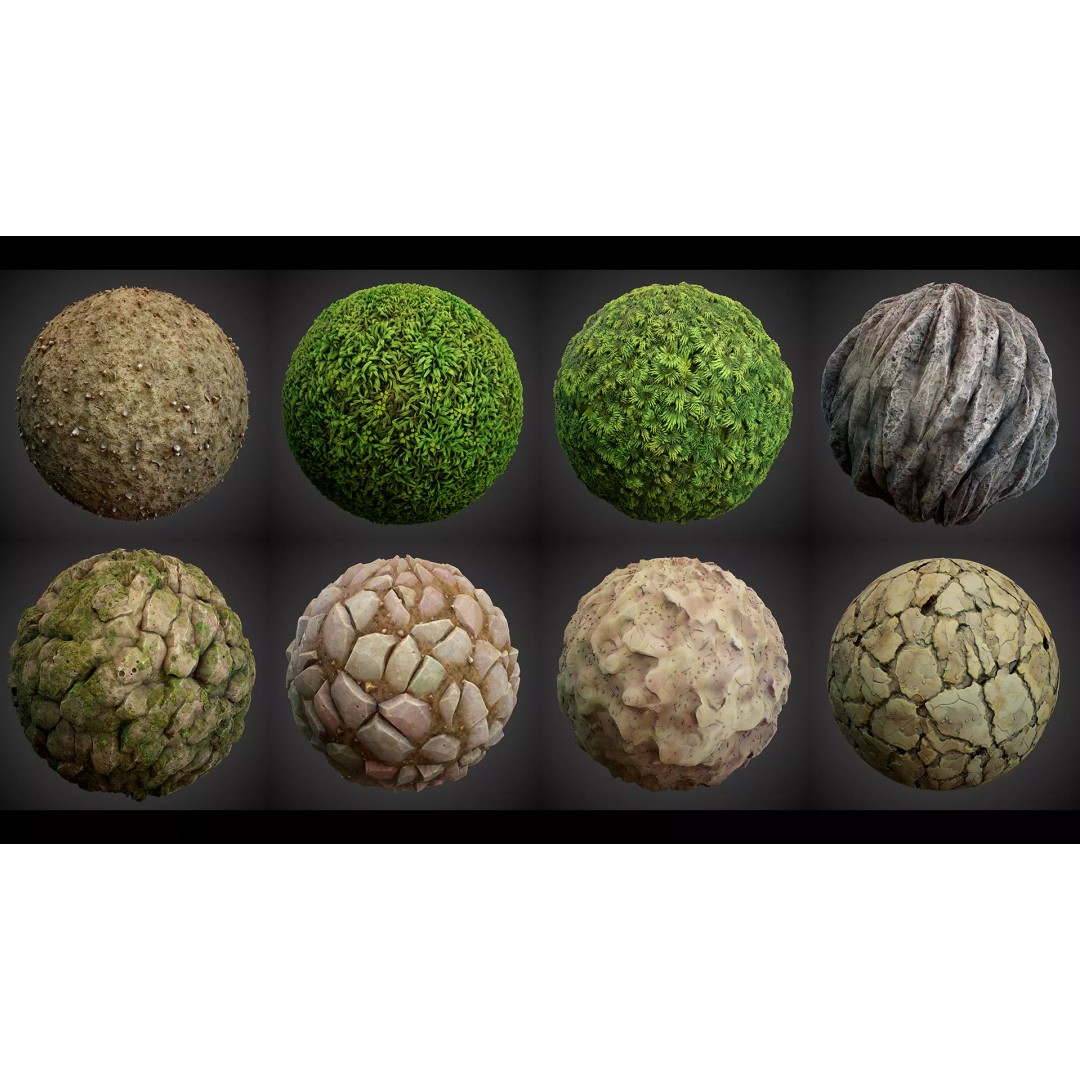 Stylized Summer Forest Materials 3D Model – PBR Textures for Games - View 2
