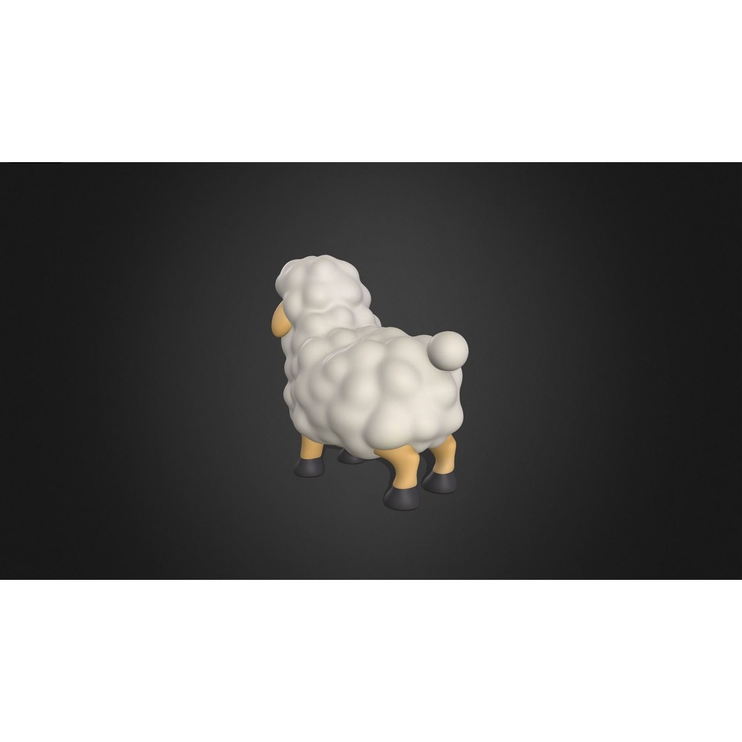 Sheep 3D Model – Rigged Cartoon Animal for Games, FBX - View 13
