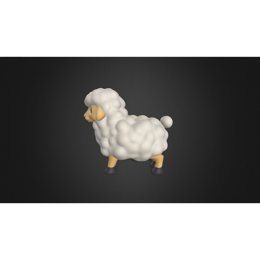 Sheep 3D Model – Rigged Cartoon Animal for Games, FBX - View 15