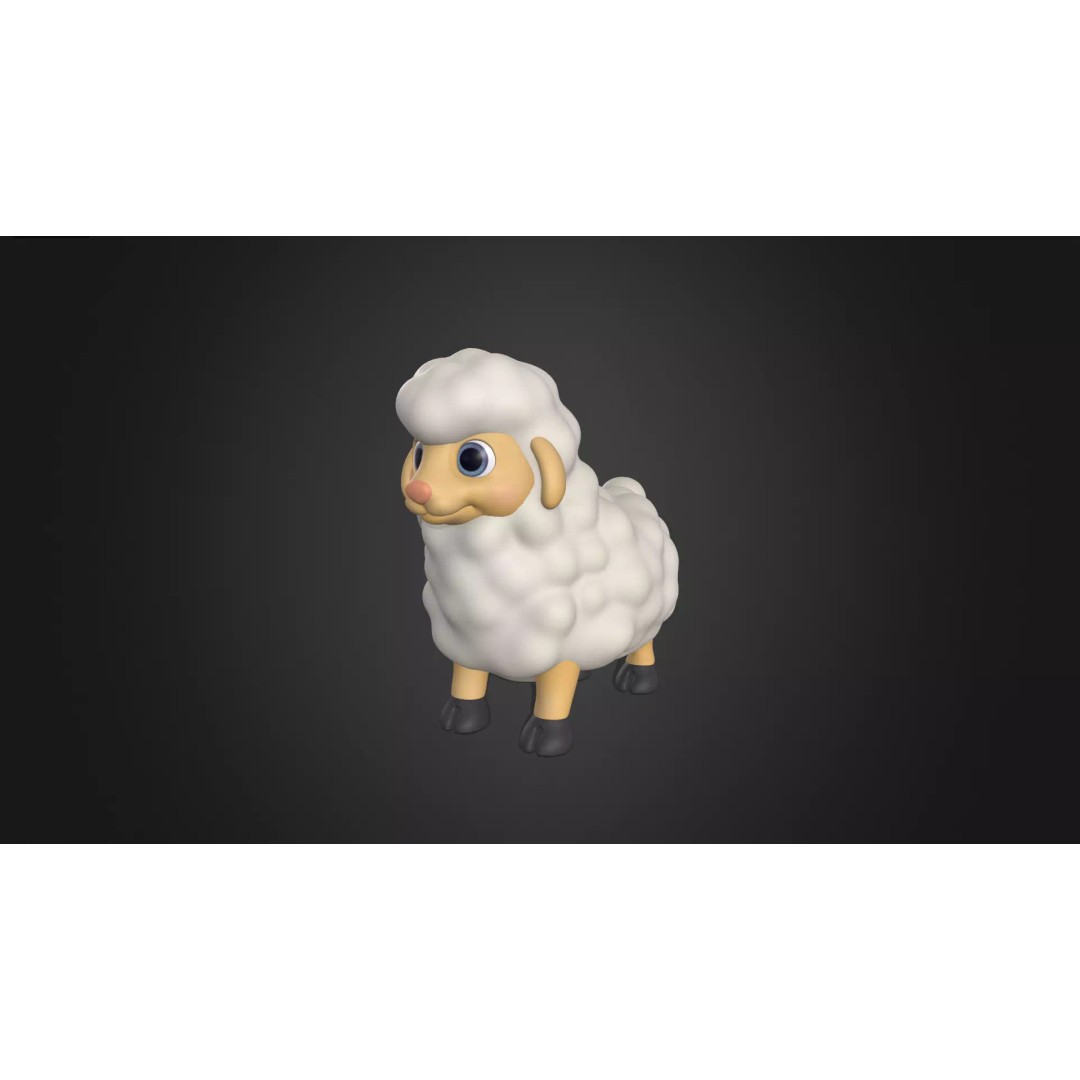 Sheep 3D Model – Rigged Cartoon Animal for Games, FBX - View 2