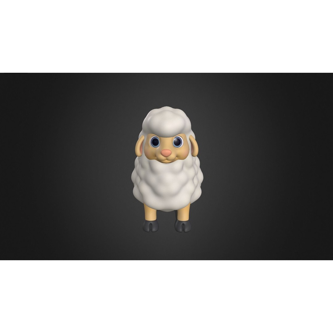 Sheep 3D Model – Rigged Cartoon Animal for Games, FBX - View 3