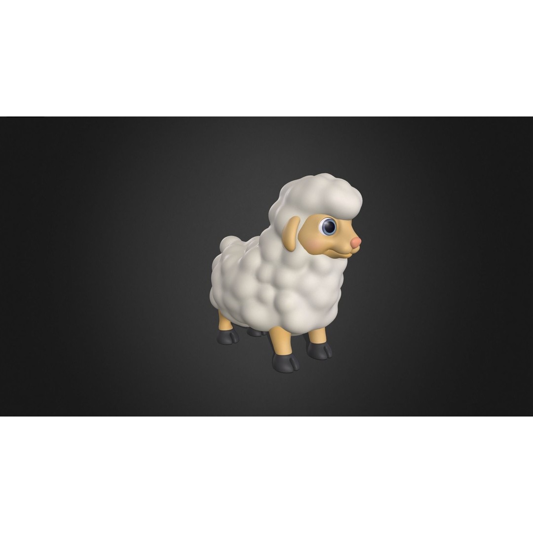 Sheep 3D Model – Rigged Cartoon Animal for Games, FBX - View 5