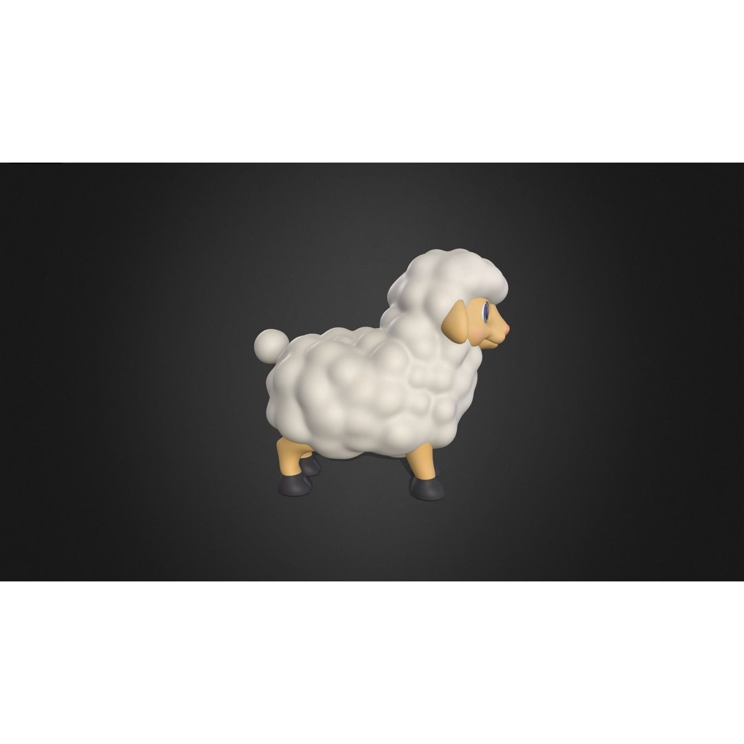 Sheep 3D Model – Rigged Cartoon Animal for Games, FBX - View 7