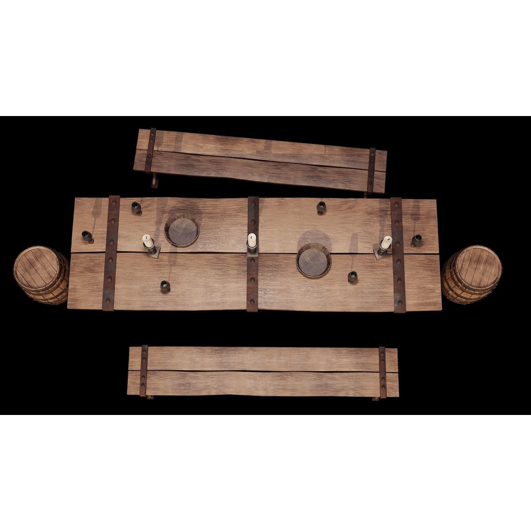 PBR Wood Furniture 3D Model – Low Poly Game Asset, FBX, OBJ, Blender - View 10
