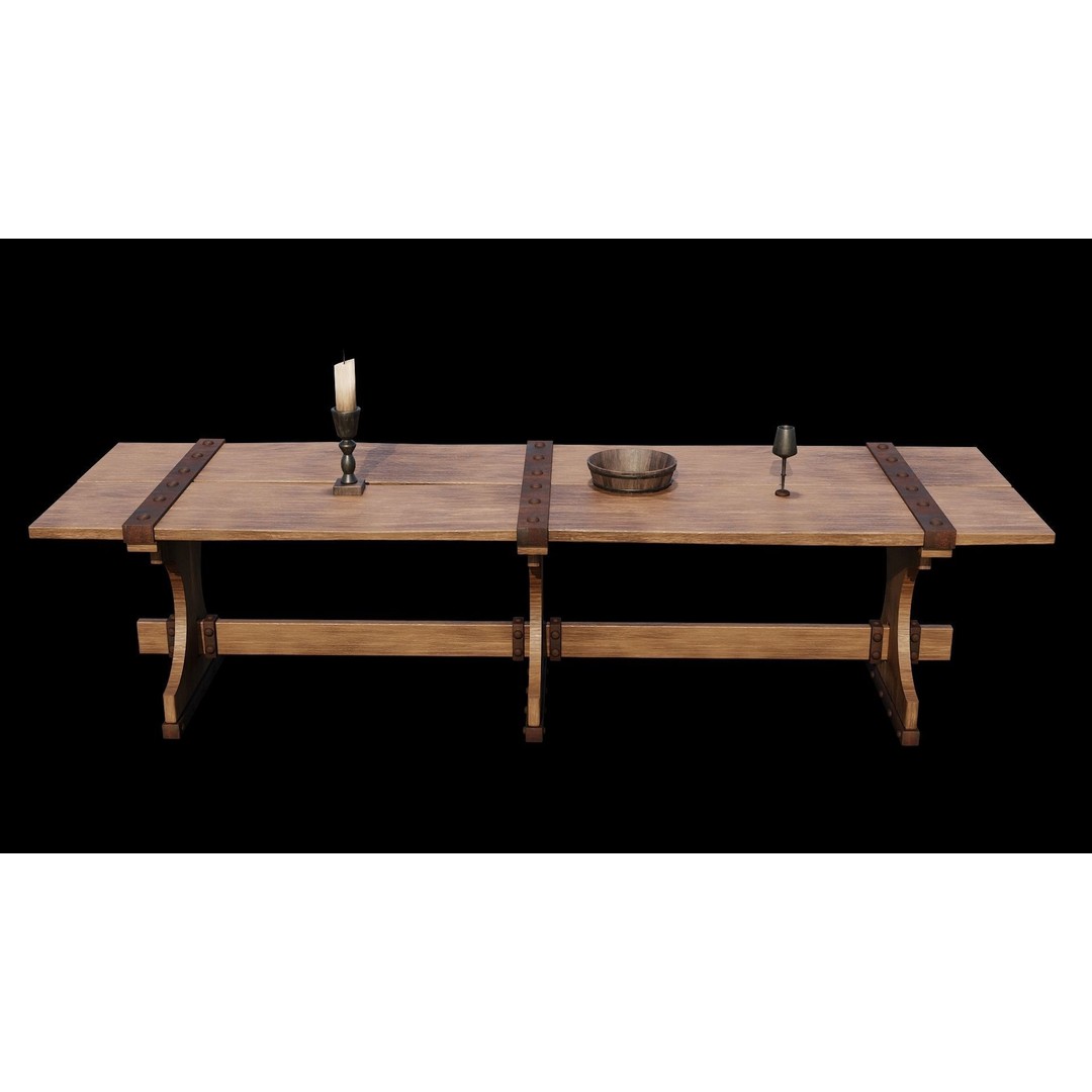 PBR Wood Furniture 3D Model – Low Poly Game Asset, FBX, OBJ, Blender - View 11