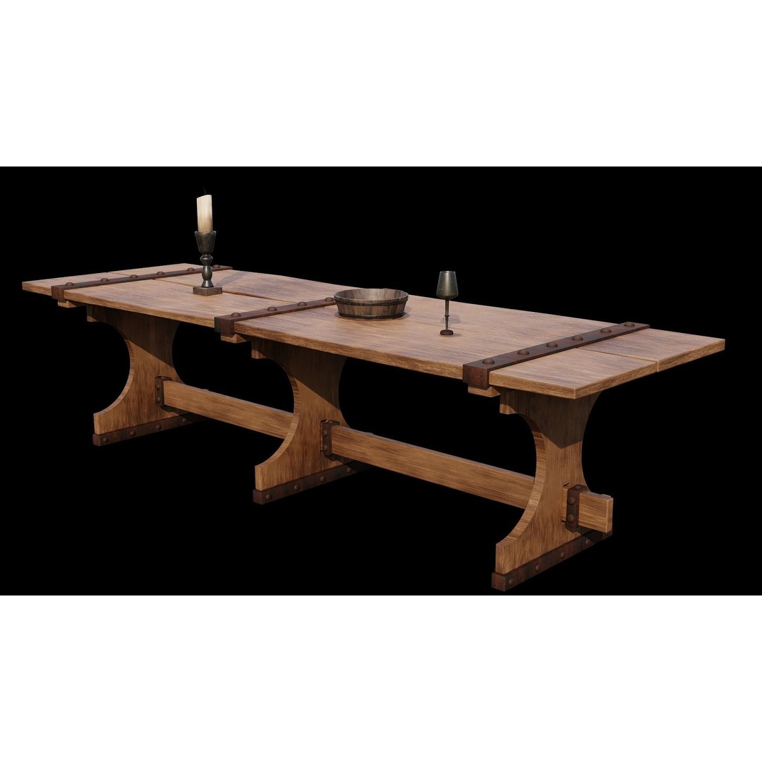 PBR Wood Furniture 3D Model – Low Poly Game Asset, FBX, OBJ, Blender - View 12