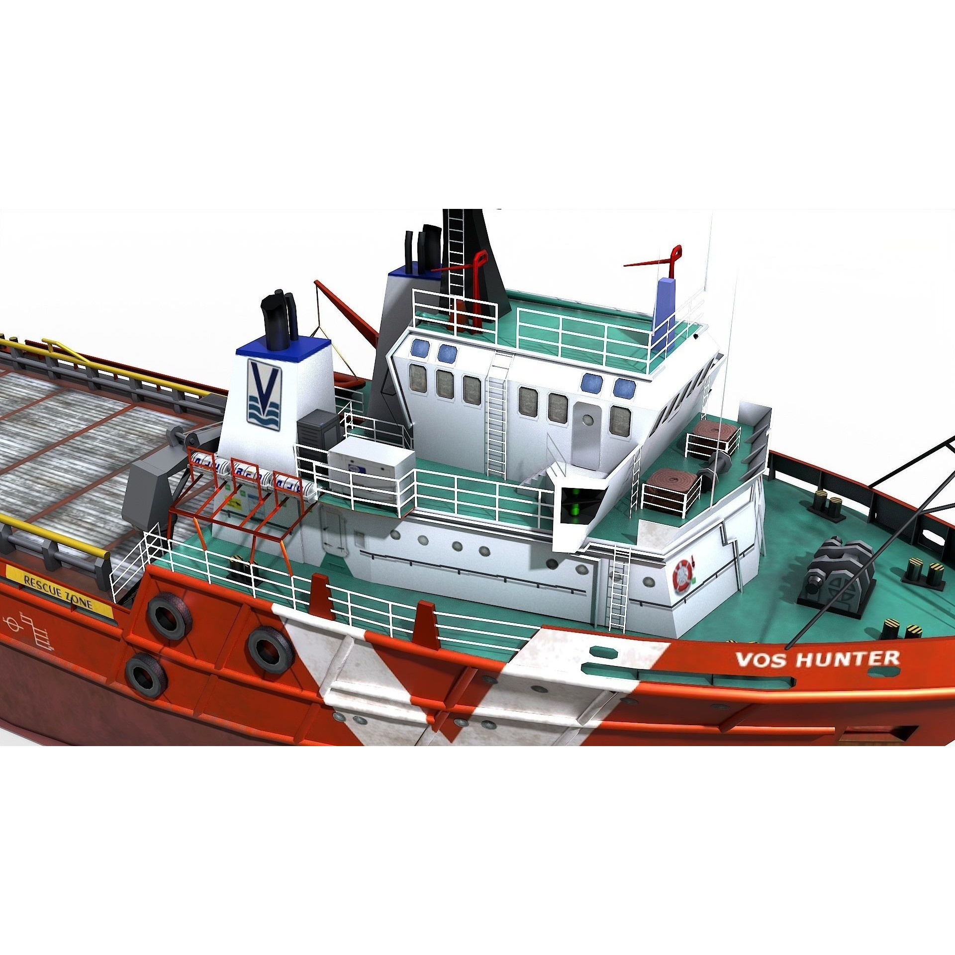 AHTS VOS Hunter - Low-Poly Game-Ready 3D Model - View 10