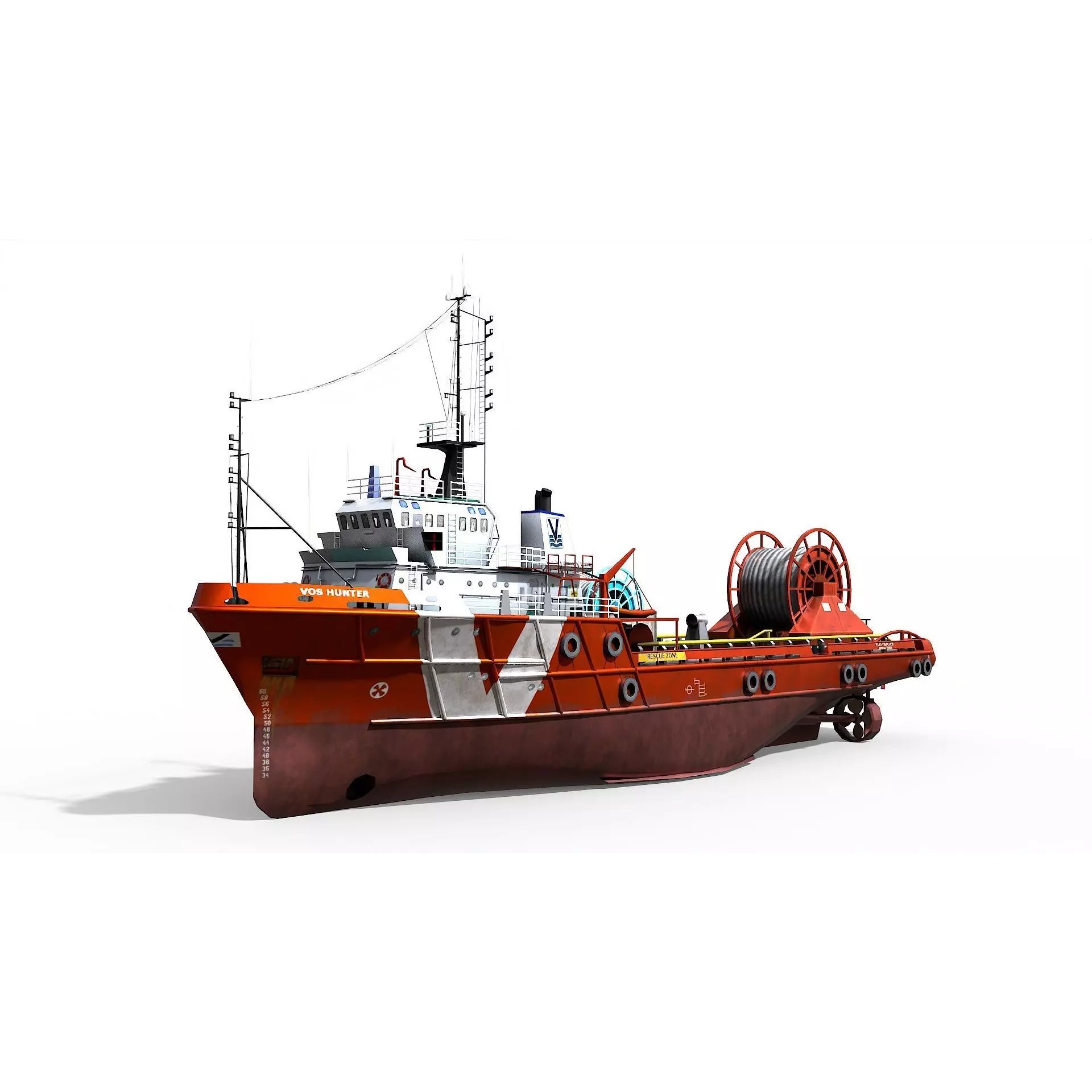 AHTS VOS Hunter - Low-Poly Game-Ready 3D Model - View 2