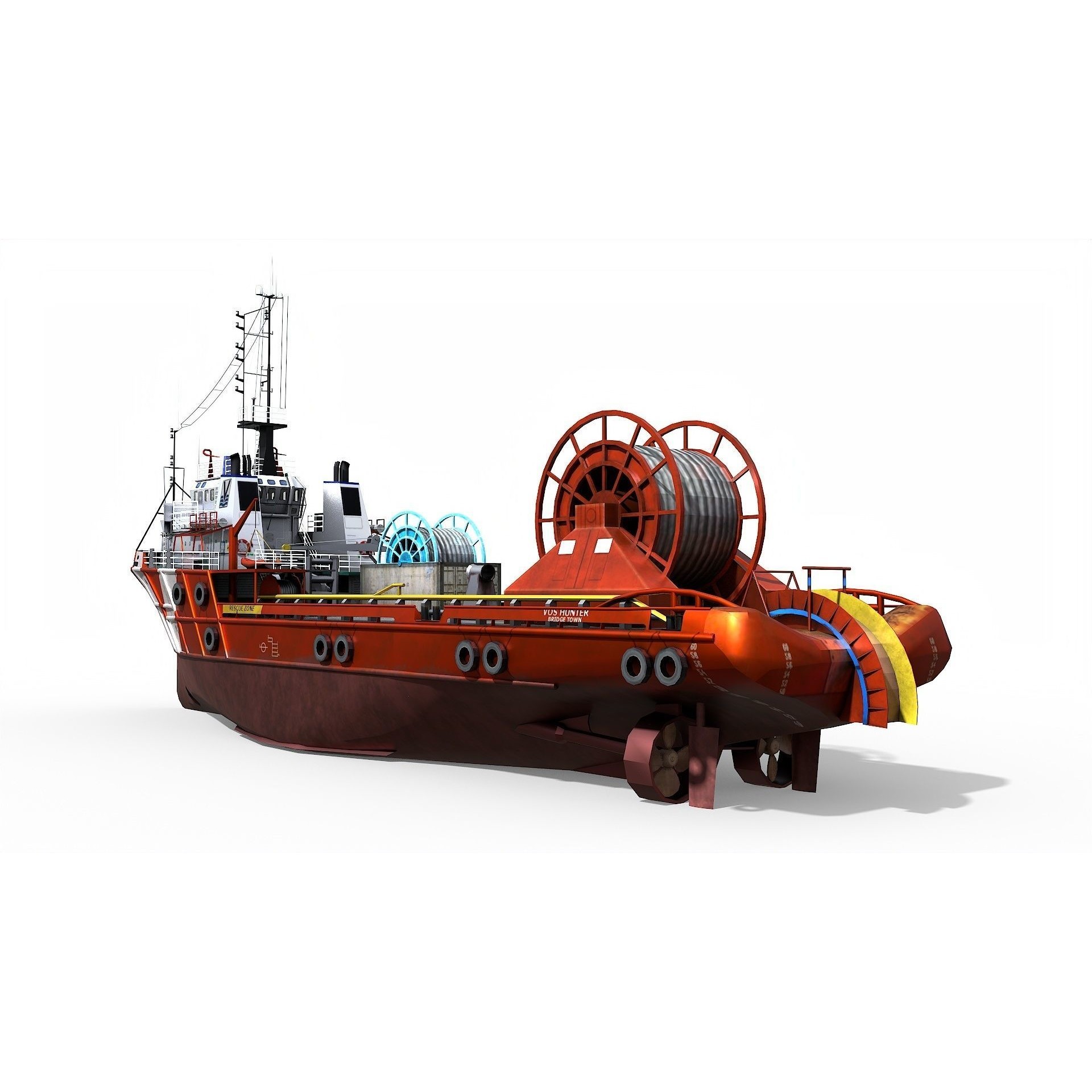 AHTS VOS Hunter - Low-Poly Game-Ready 3D Model - View 3