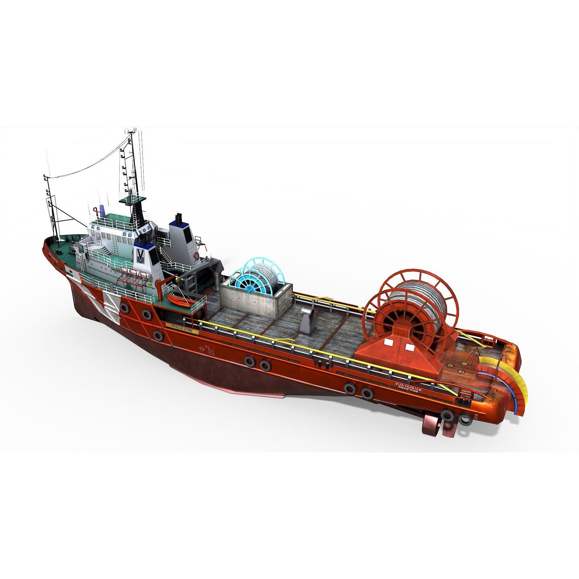 AHTS VOS Hunter - Low-Poly Game-Ready 3D Model - View 5