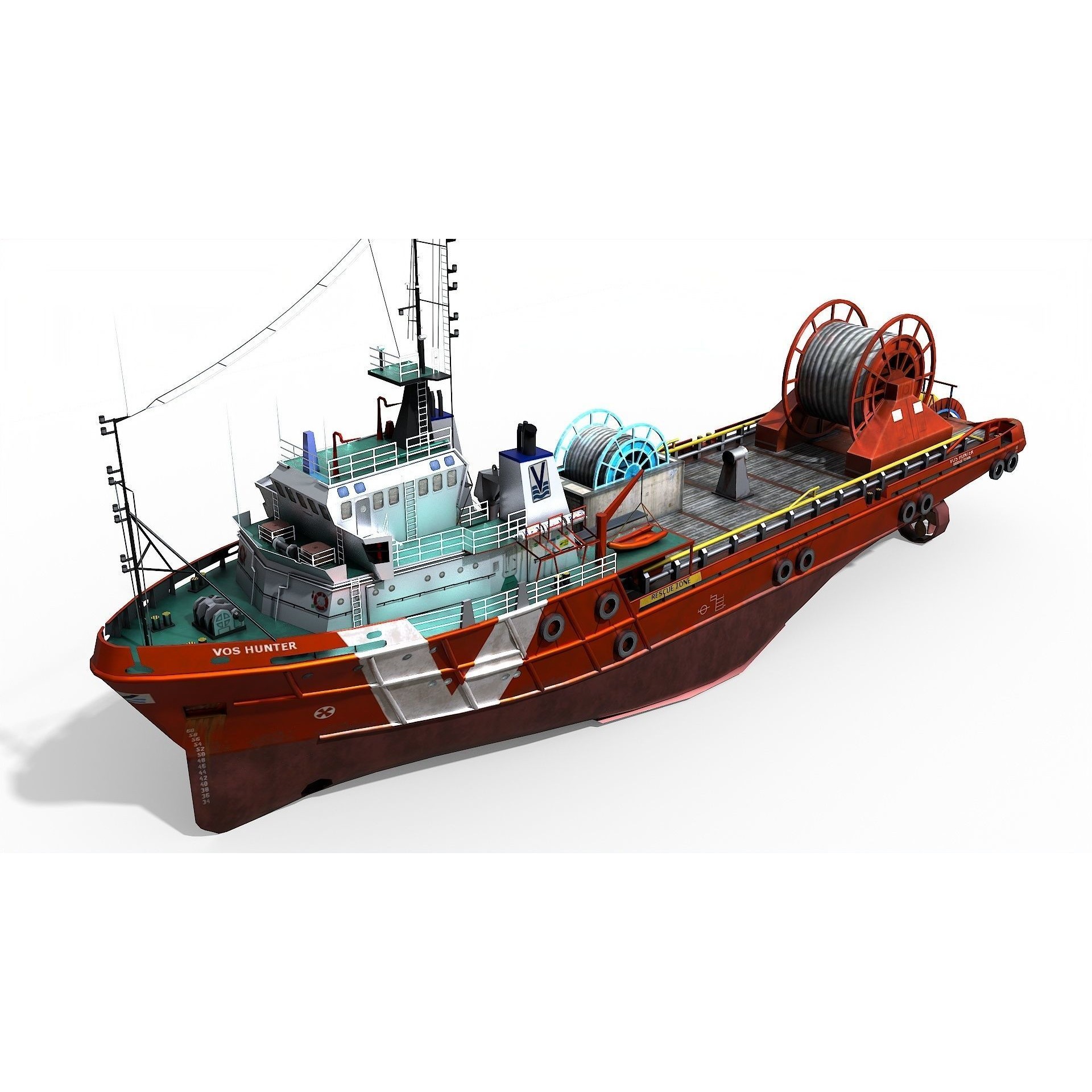 AHTS VOS Hunter - Low-Poly Game-Ready 3D Model - View 6