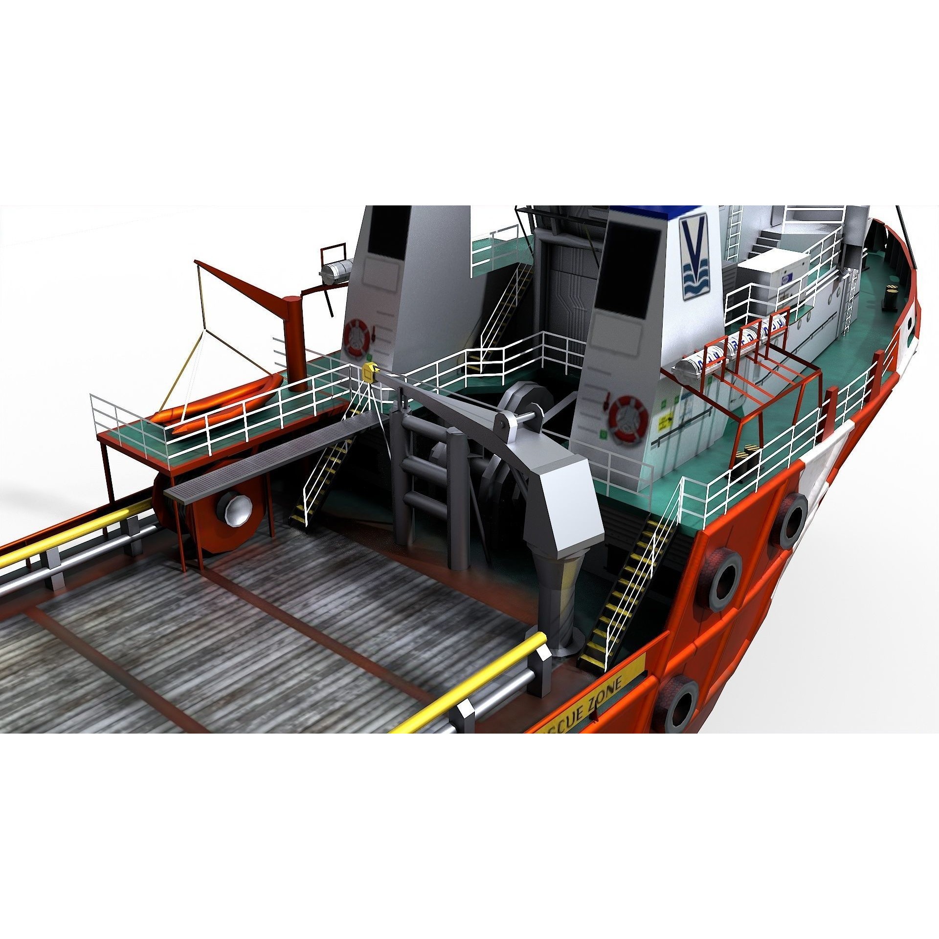 AHTS VOS Hunter - Low-Poly Game-Ready 3D Model - View 9