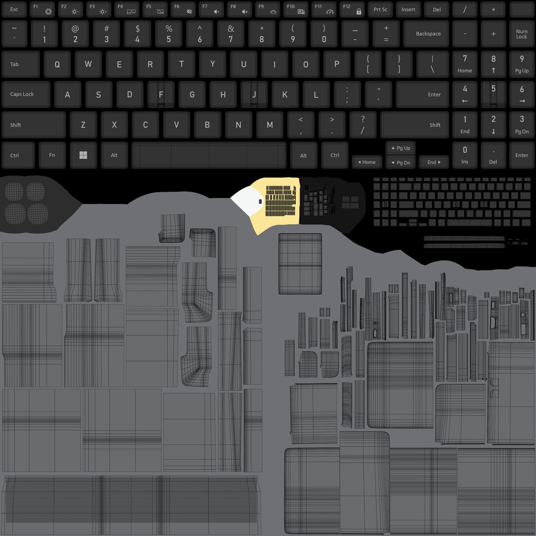 Samsung Galaxy Book 3 Pro 3D Model – High Poly Laptop Asset, PBR Textures, Blender, FBX - View 11