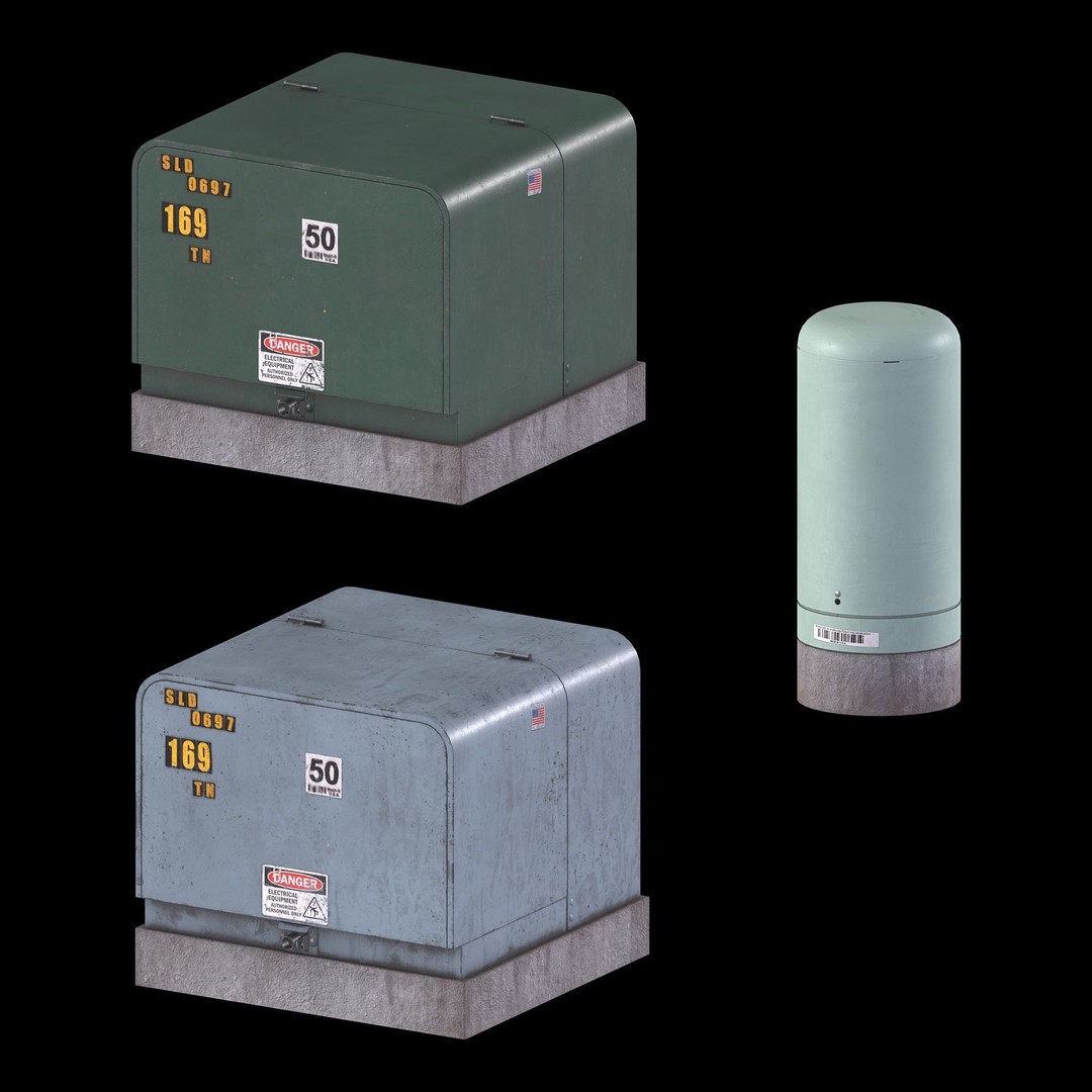 Electrical Box 3D Model – Low Poly PBR Asset, FBX, OBJ - View 3