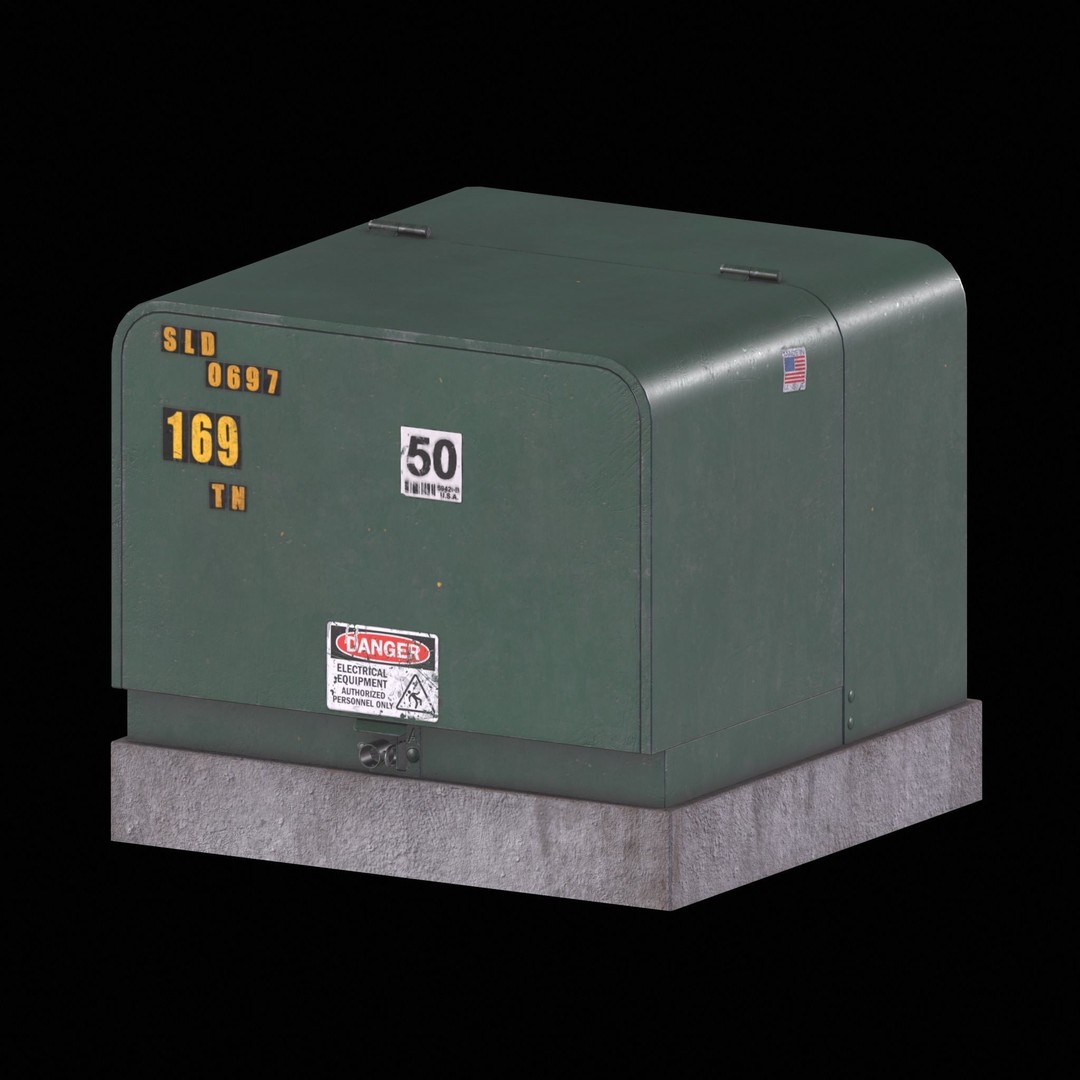 Electrical Box 3D Model – Low Poly PBR Asset, FBX, OBJ - View 4