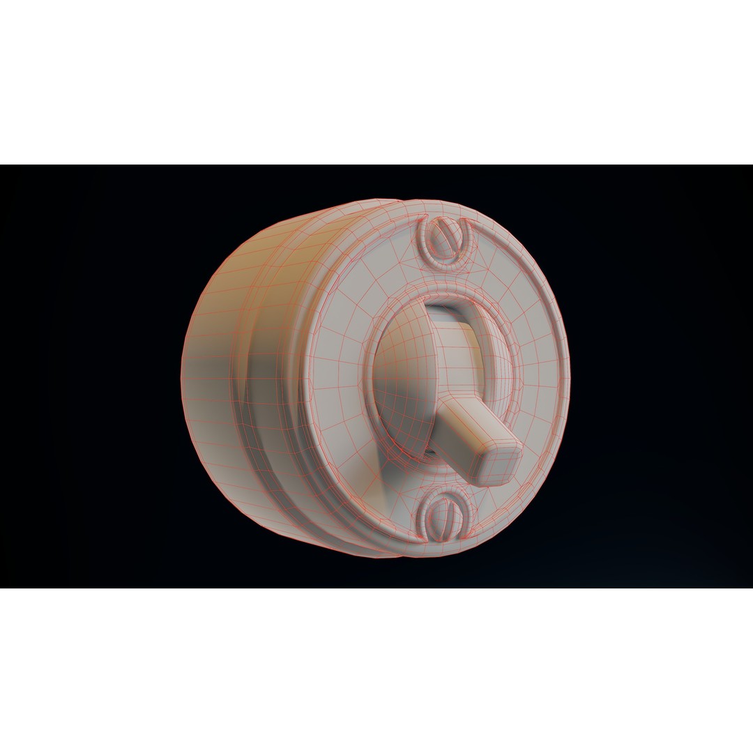 Vintage Power Switch and Socket 3D Model – Low Poly PBR Game Asset, FBX