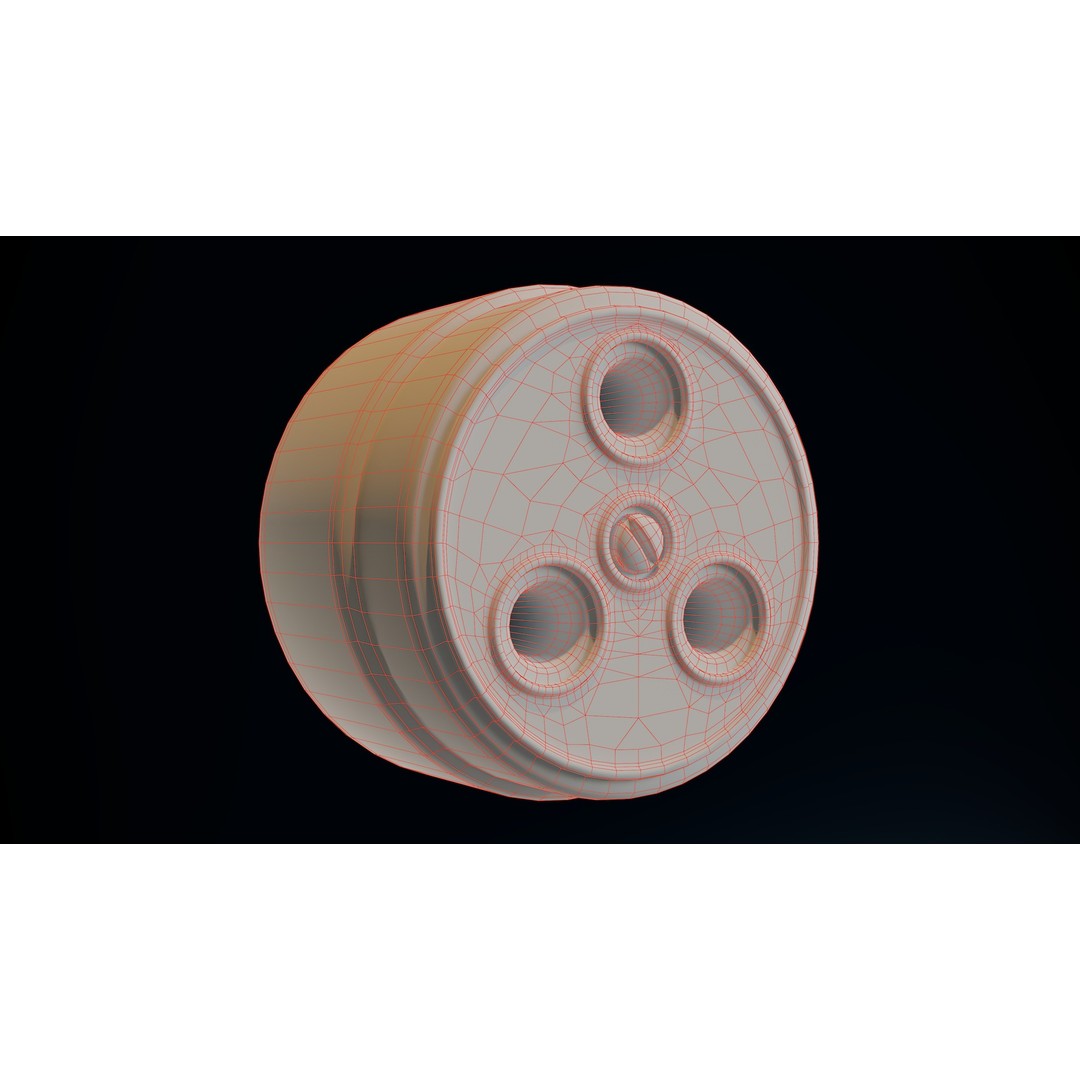 Vintage Power Switch and Socket 3D Model – Low Poly PBR Game Asset, FBX - View 9