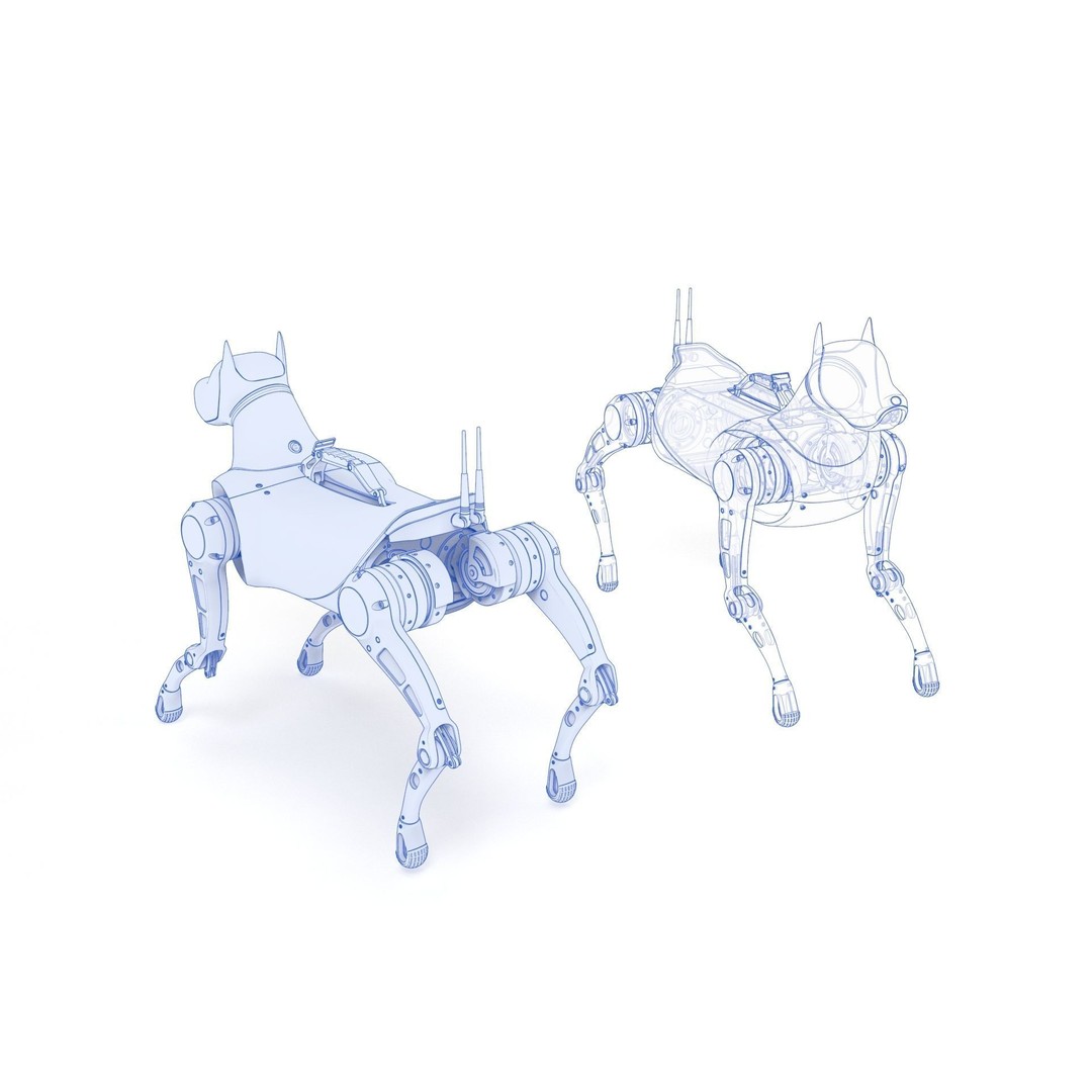 Cyber Robot Dog 3D Model – High Poly Sci-Fi Character, FBX/OBJ - View 24