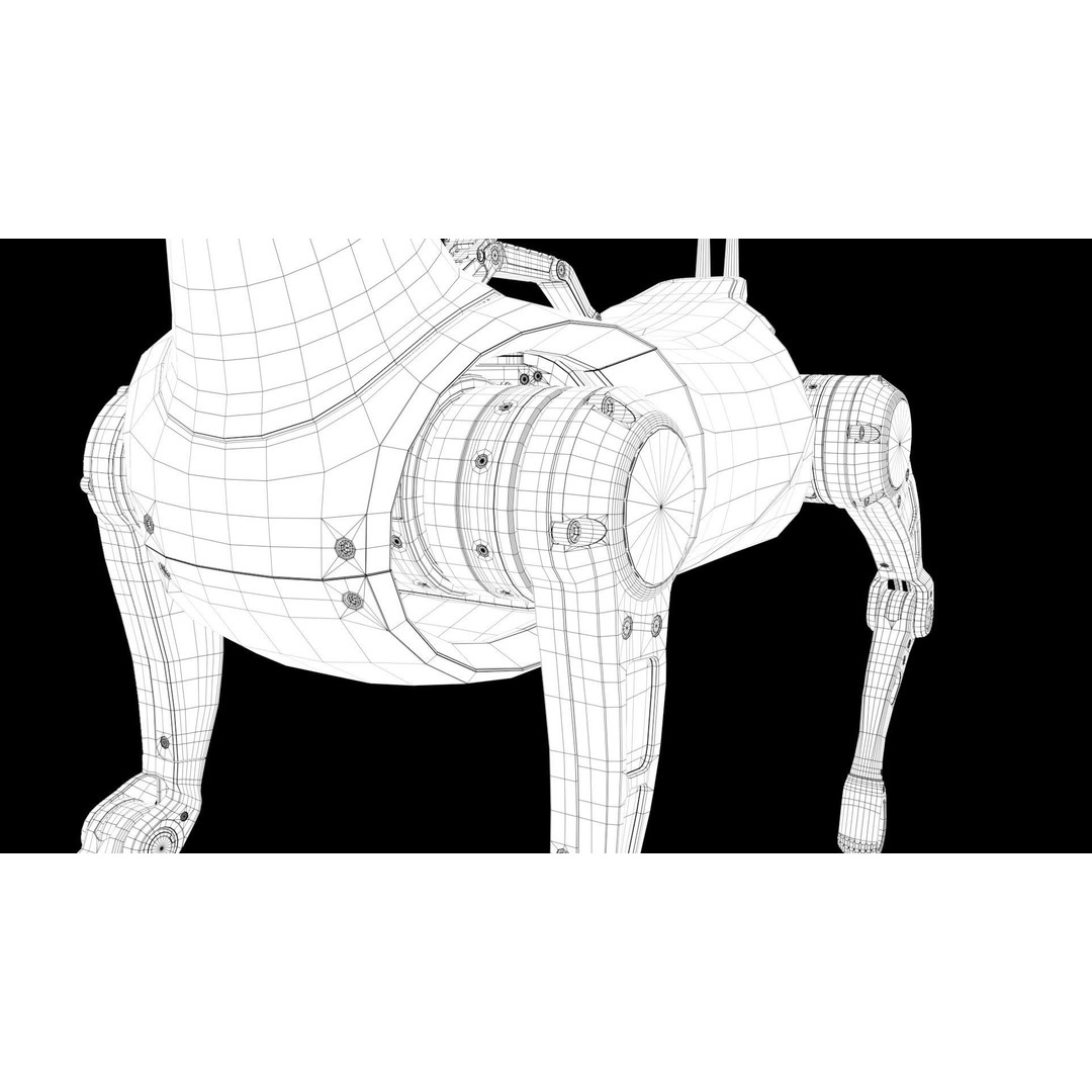 Cyber Robot Dog 3D Model – High Poly Sci-Fi Character, FBX/OBJ - View 29