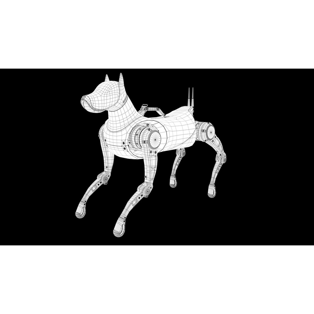 Cyber Robot Dog 3D Model – High Poly Sci-Fi Character, FBX/OBJ - View 33