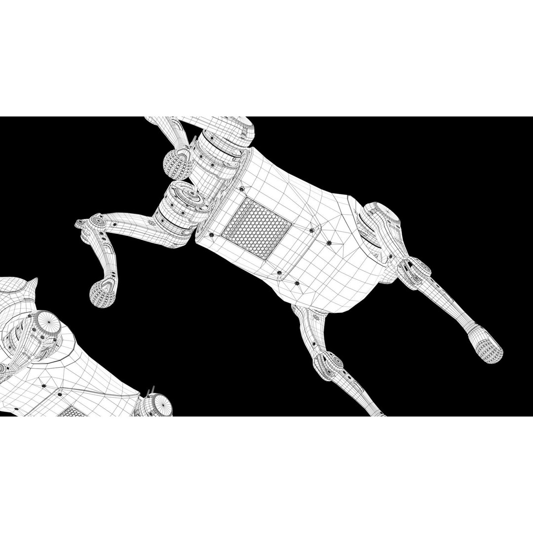 Cyber Robot Dog 3D Model – High Poly Sci-Fi Character, FBX/OBJ - View 34