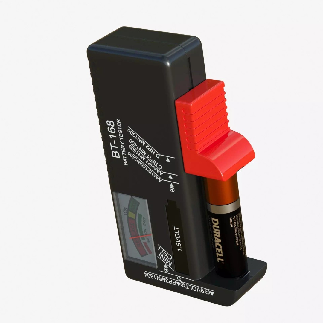 Battery Tester 3D Model – Low Poly PBR Game Asset, FBX, OBJ - View 10