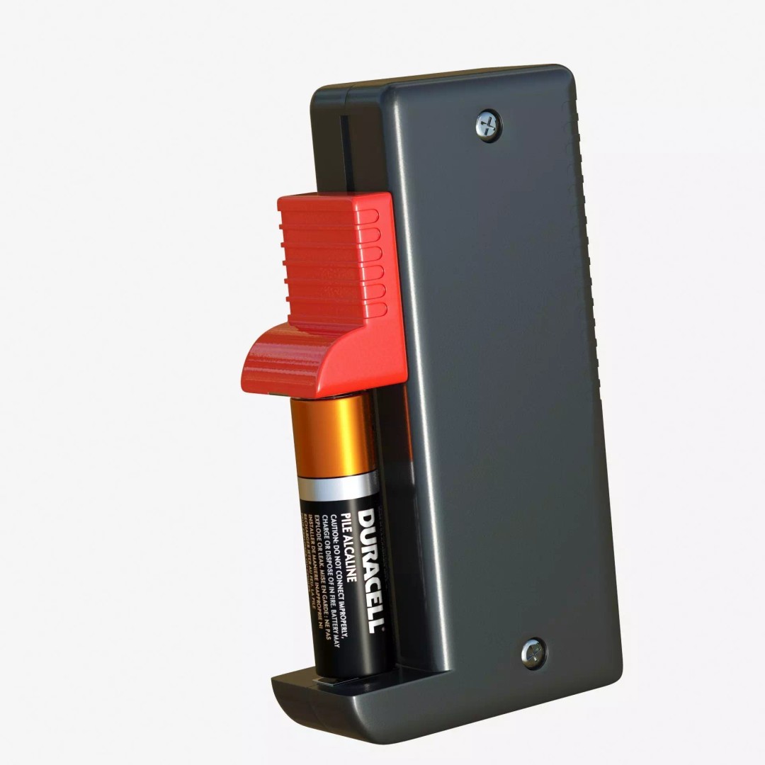 Battery Tester 3D Model – Low Poly PBR Game Asset, FBX, OBJ - View 12