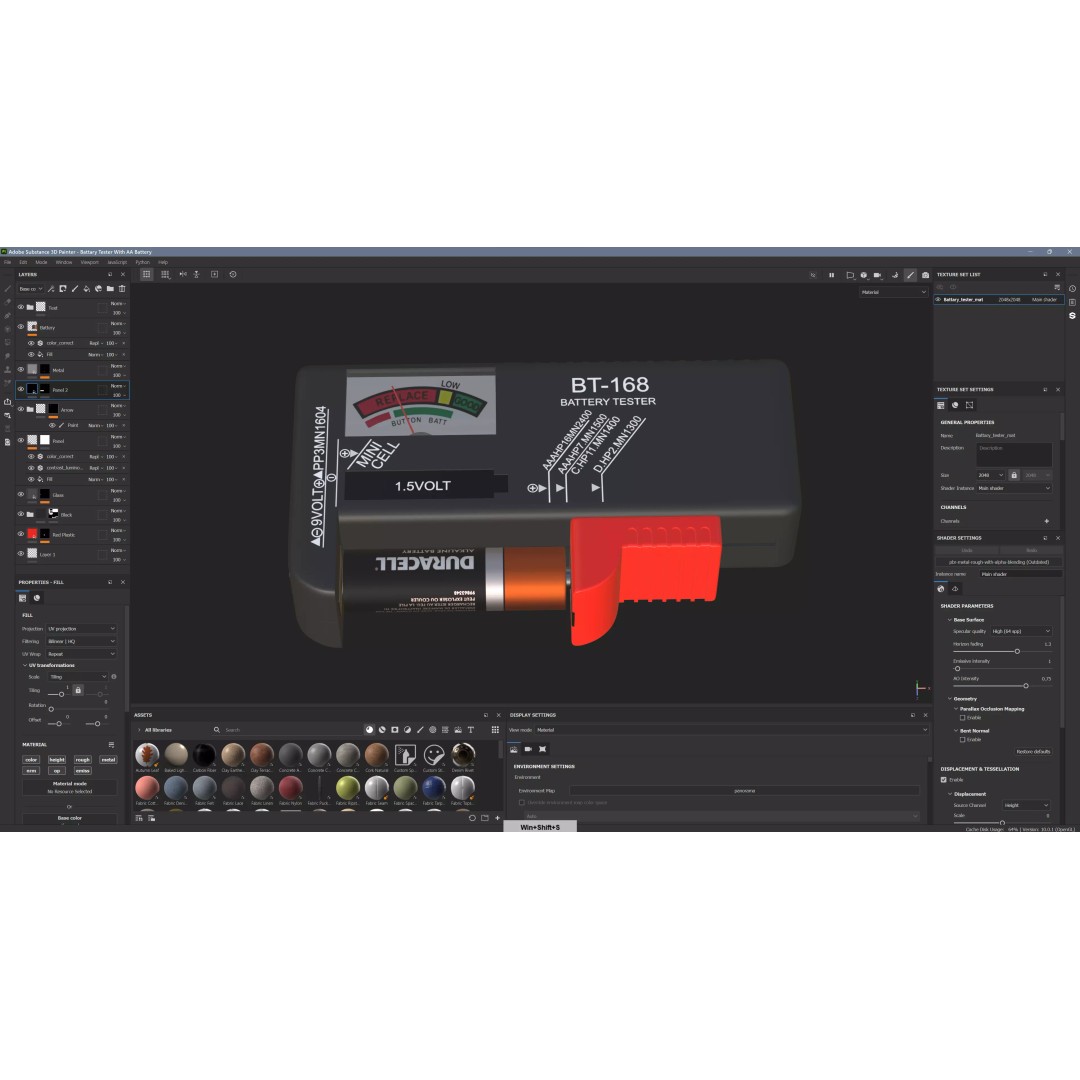 Battery Tester 3D Model – Low Poly PBR Game Asset, FBX, OBJ - View 14