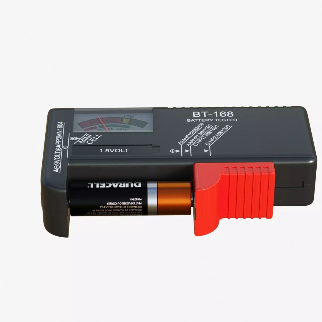Battery Tester 3D Model – Low Poly PBR Game Asset, FBX, OBJ - View 4