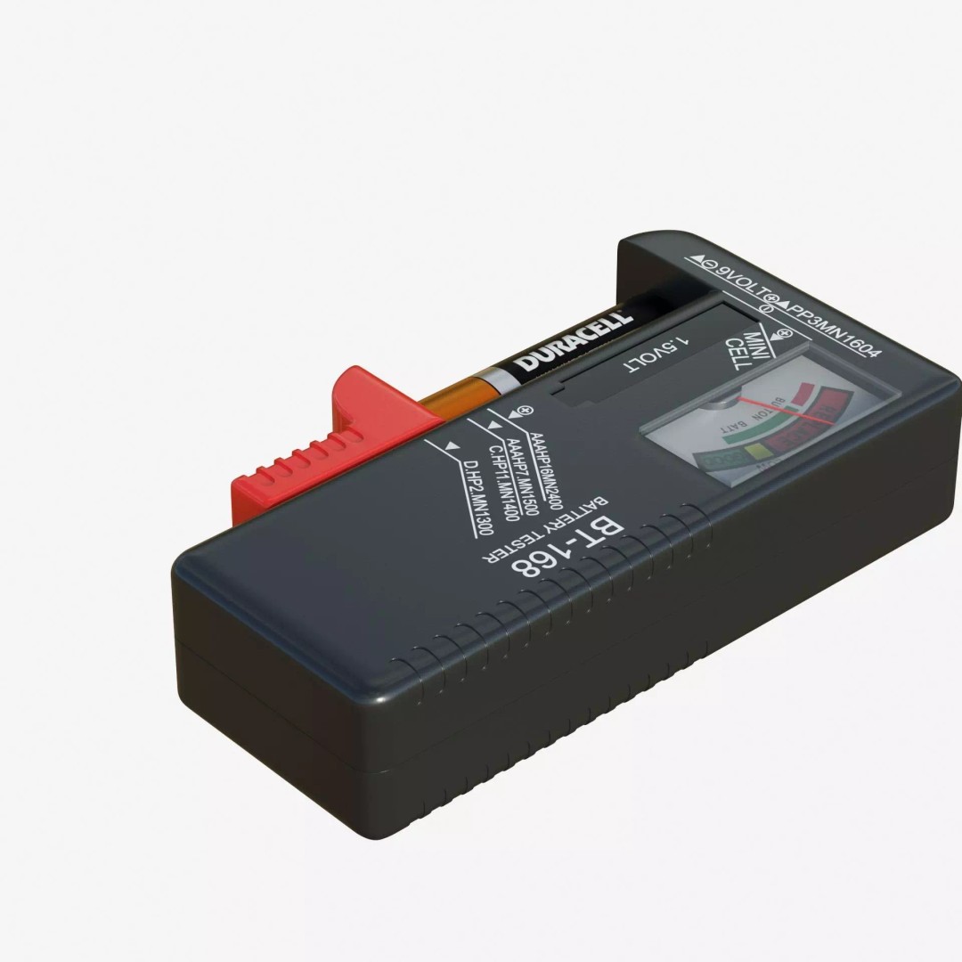 Battery Tester 3D Model – Low Poly PBR Game Asset, FBX, OBJ - View 6
