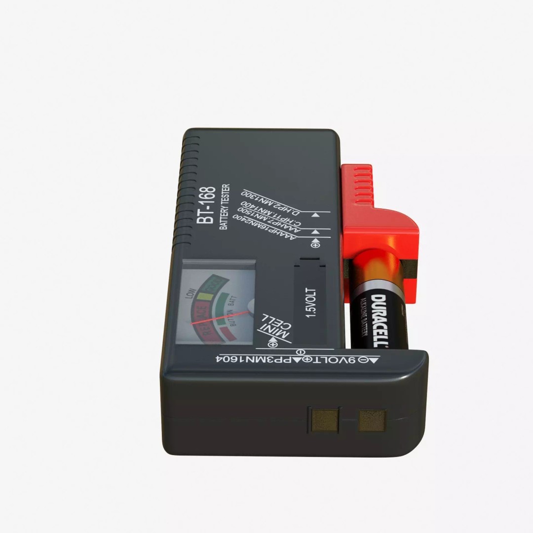 Battery Tester 3D Model – Low Poly PBR Game Asset, FBX, OBJ - View 8