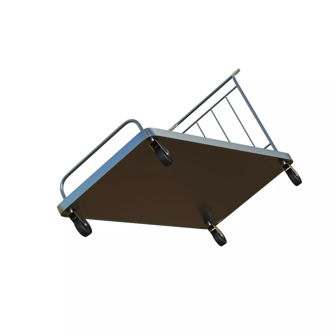 Roller Handcart 3D Model – Low Poly Game Ready Asset, FBX, OBJ - View 12