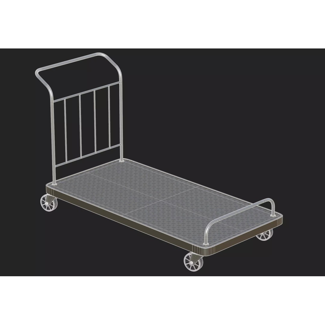 Roller Handcart 3D Model – Low Poly Game Ready Asset, FBX, OBJ - View 15