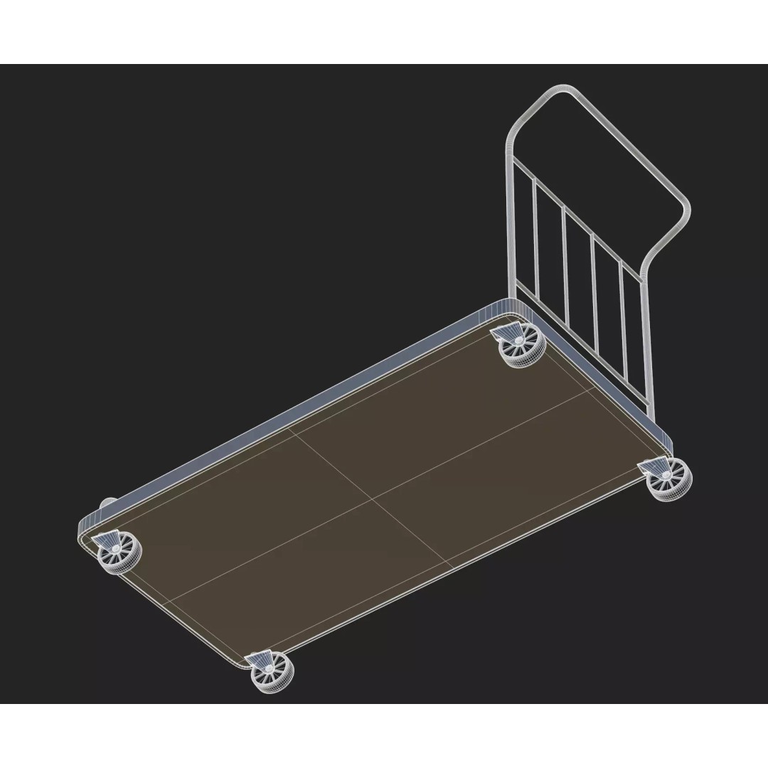 Roller Handcart 3D Model – Low Poly Game Ready Asset, FBX, OBJ - View 16