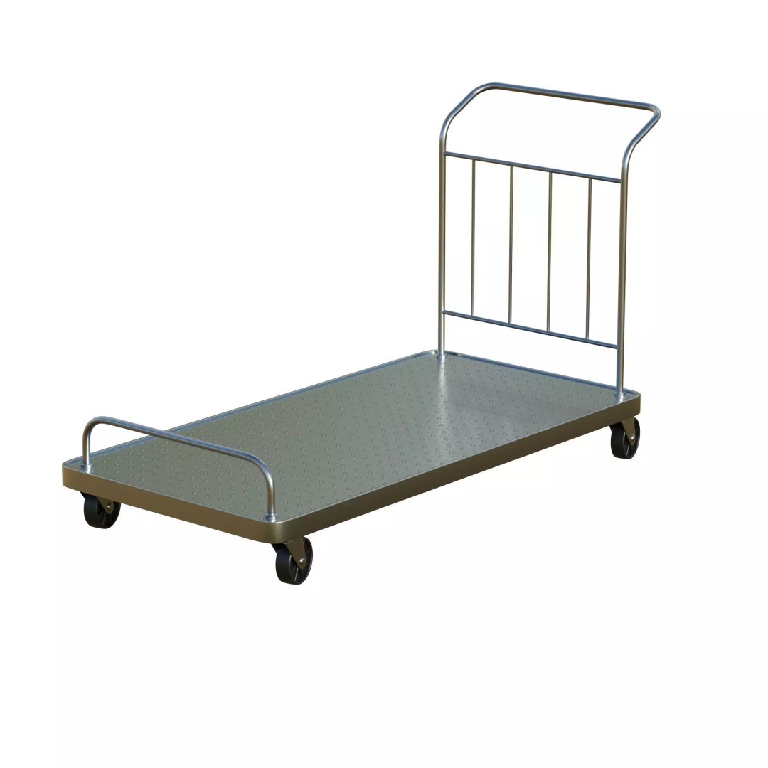 Roller Handcart 3D Model – Low Poly Game Ready Asset, FBX, OBJ - View 8