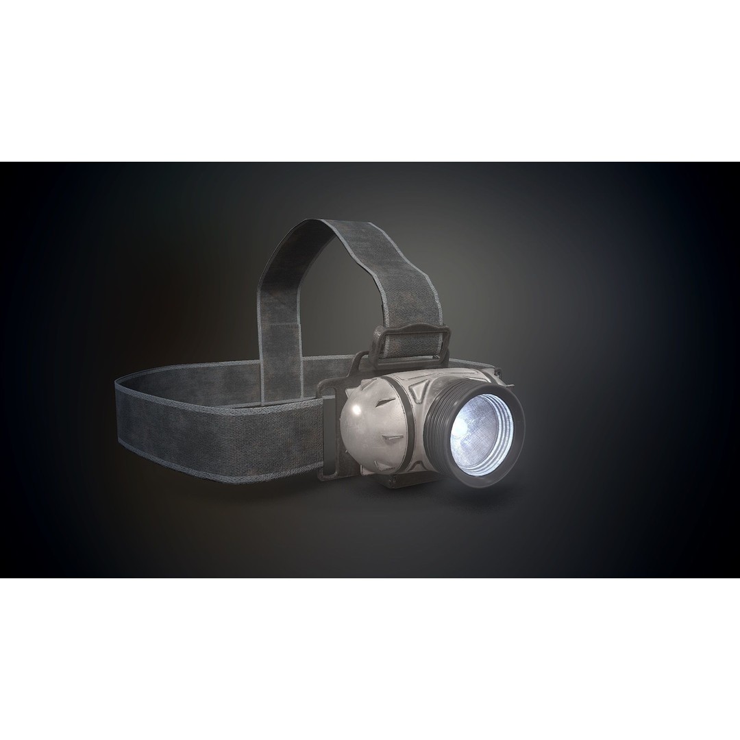 Headlamp Flashlight 3D Model – Low Poly Game Ready PBR Asset - View 10