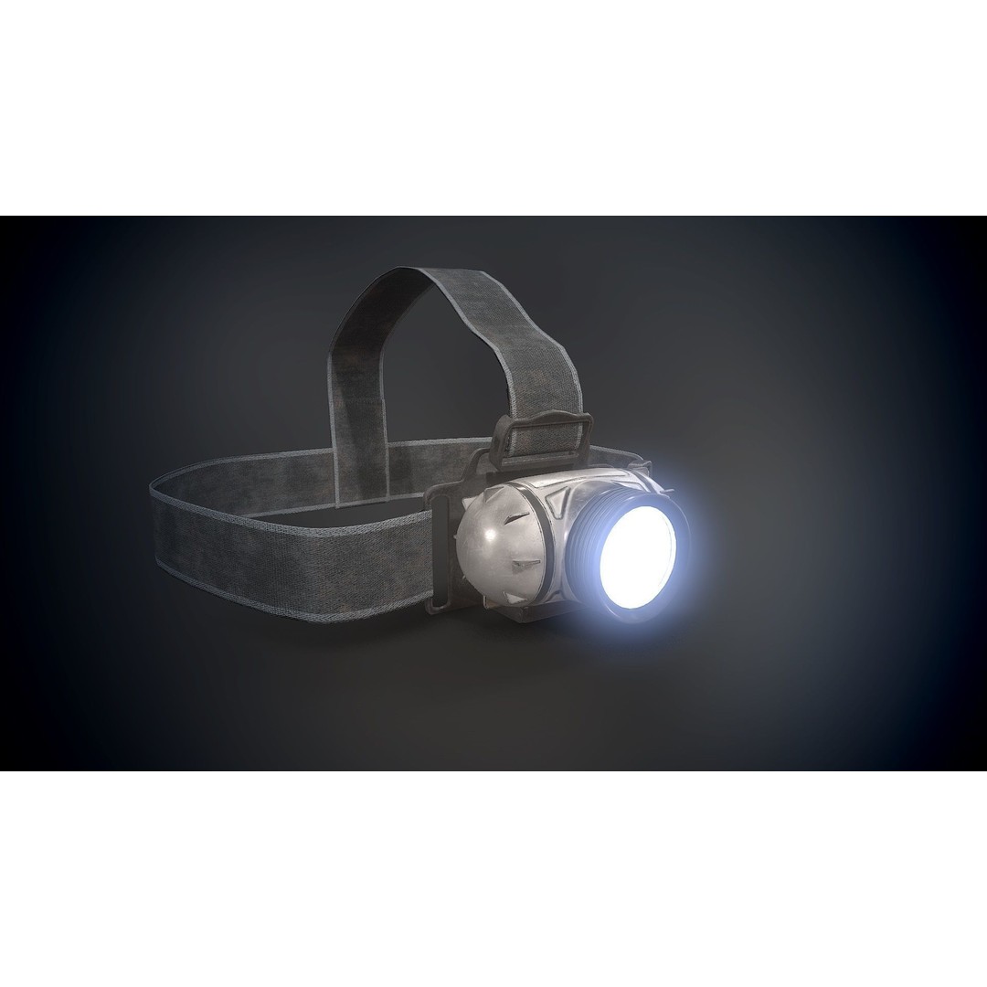 Headlamp Flashlight 3D Model – Low Poly Game Ready PBR Asset - View 11