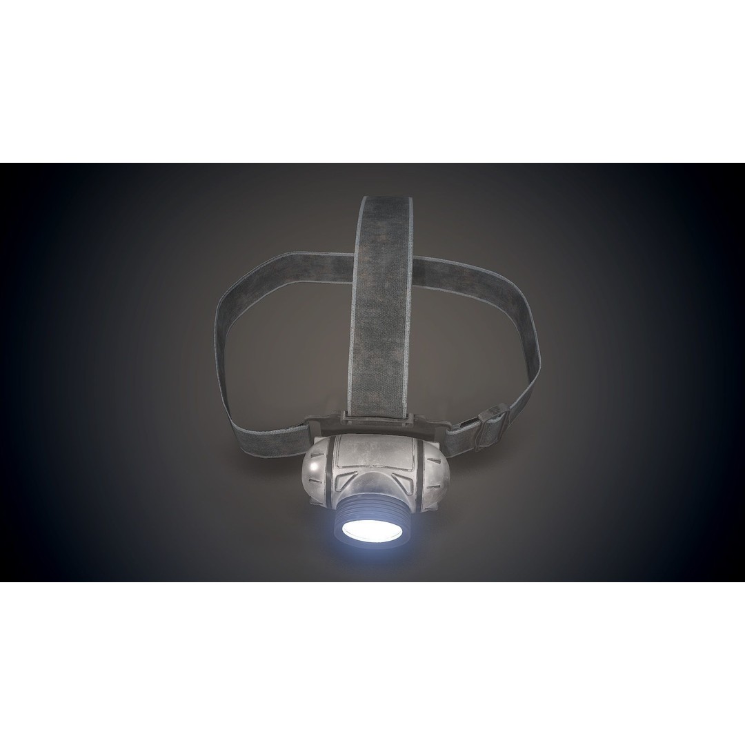 Headlamp Flashlight 3D Model – Low Poly Game Ready PBR Asset - View 13