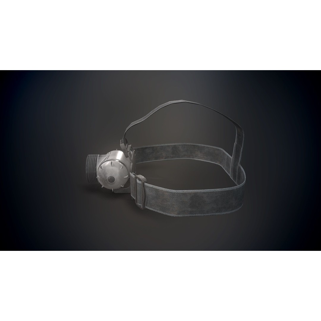 Headlamp Flashlight 3D Model – Low Poly Game Ready PBR Asset - View 14