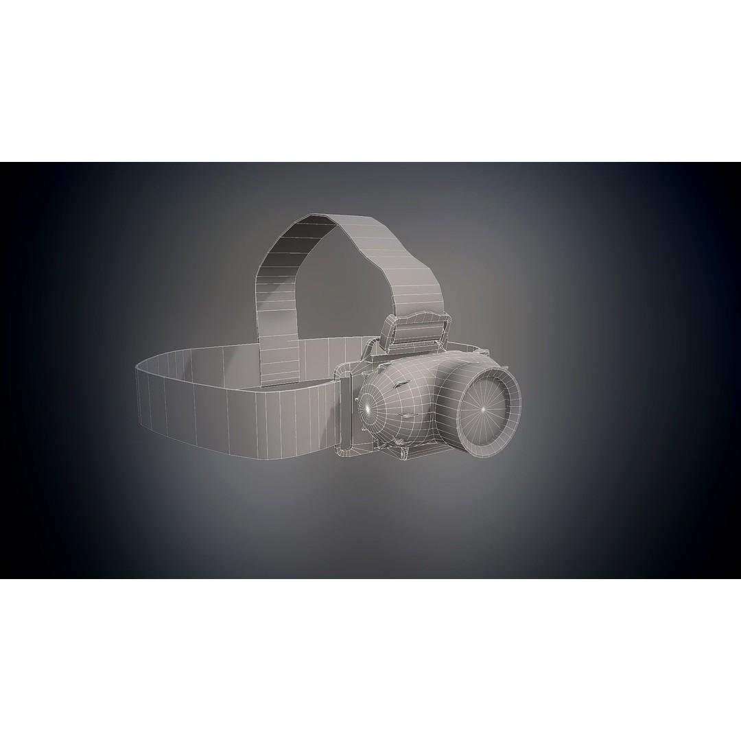 Headlamp Flashlight 3D Model – Low Poly Game Ready PBR Asset - View 24