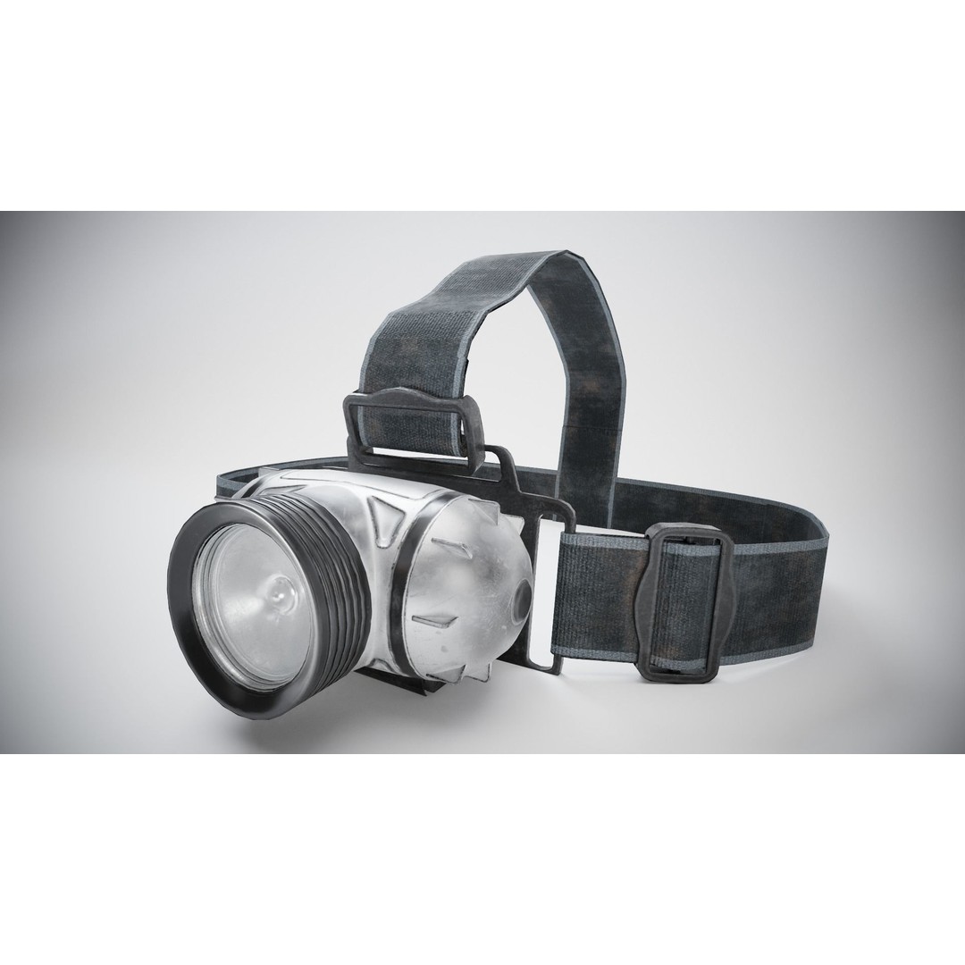 Headlamp Flashlight 3D Model – Low Poly Game Ready PBR Asset - View 4