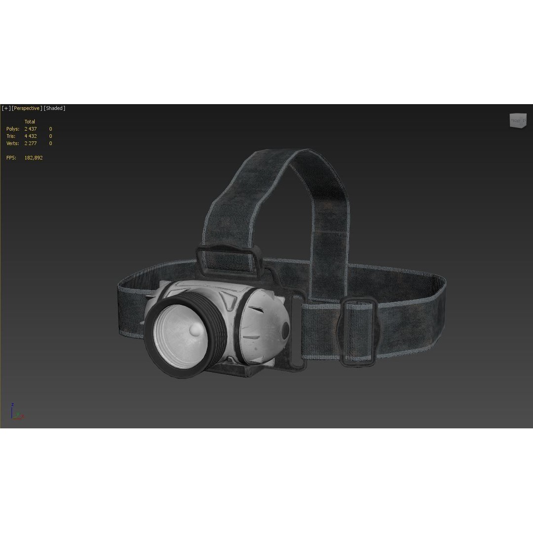 Headlamp Flashlight 3D Model – Low Poly Game Ready PBR Asset - View 6