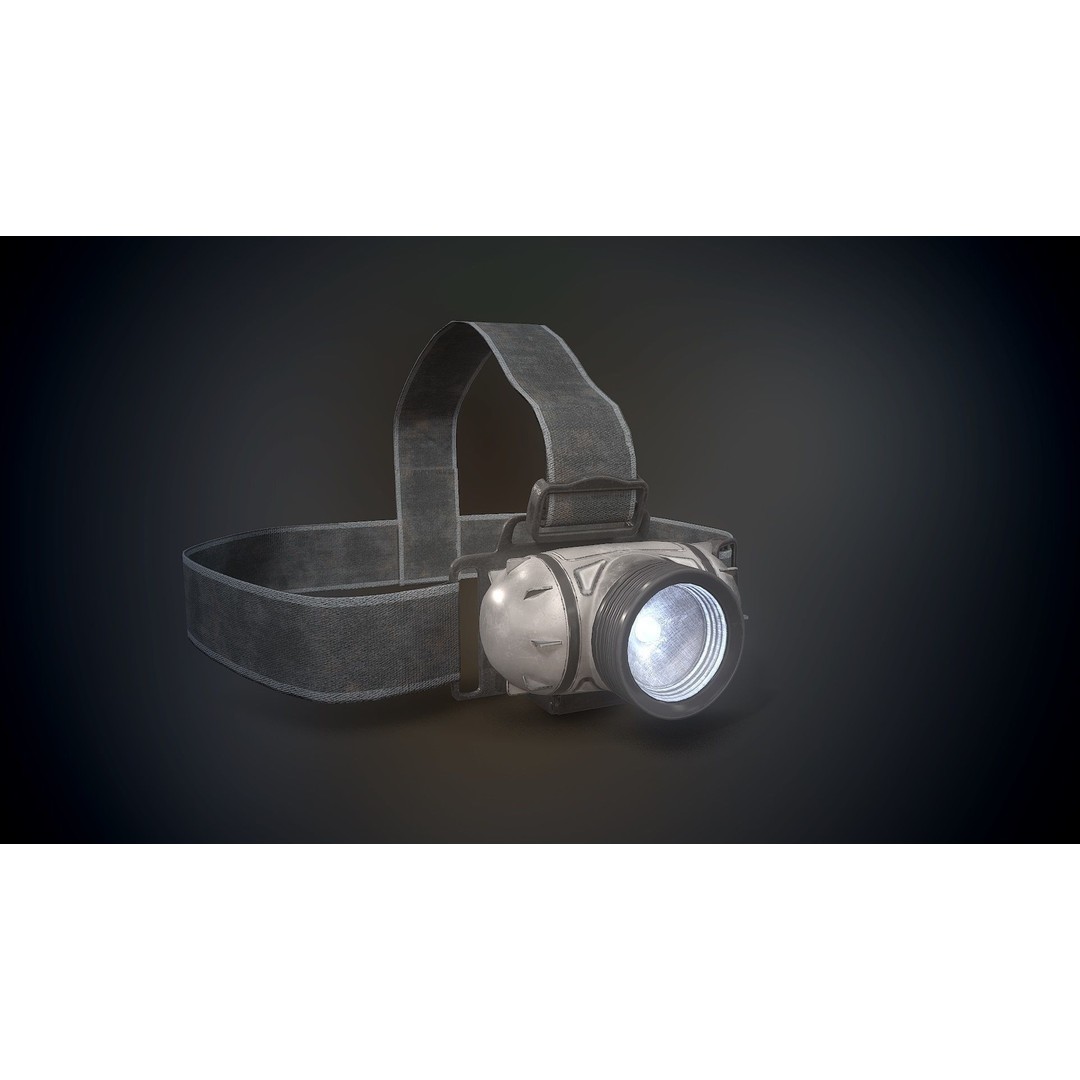 Headlamp Flashlight 3D Model – Low Poly Game Ready PBR Asset - View 7