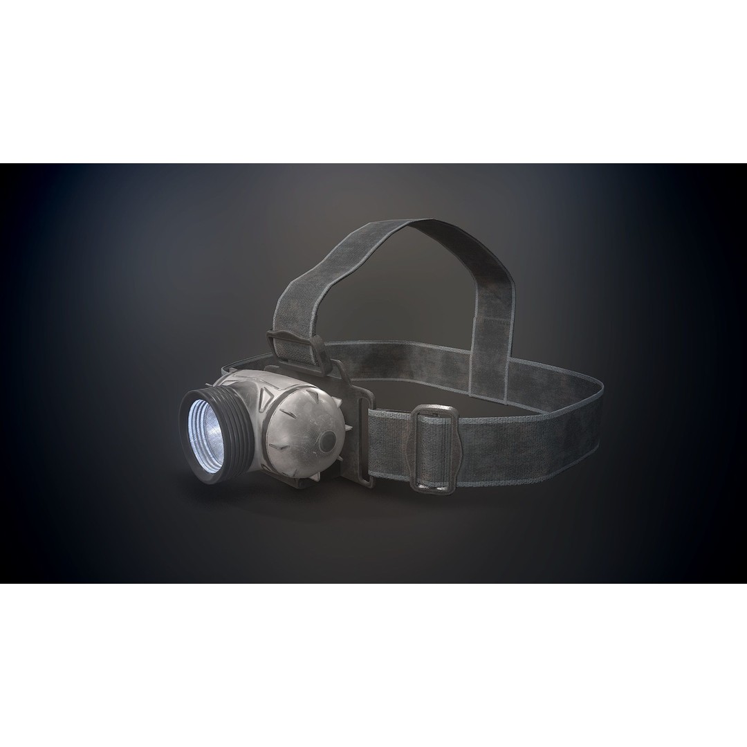 Headlamp Flashlight 3D Model – Low Poly Game Ready PBR Asset - View 8